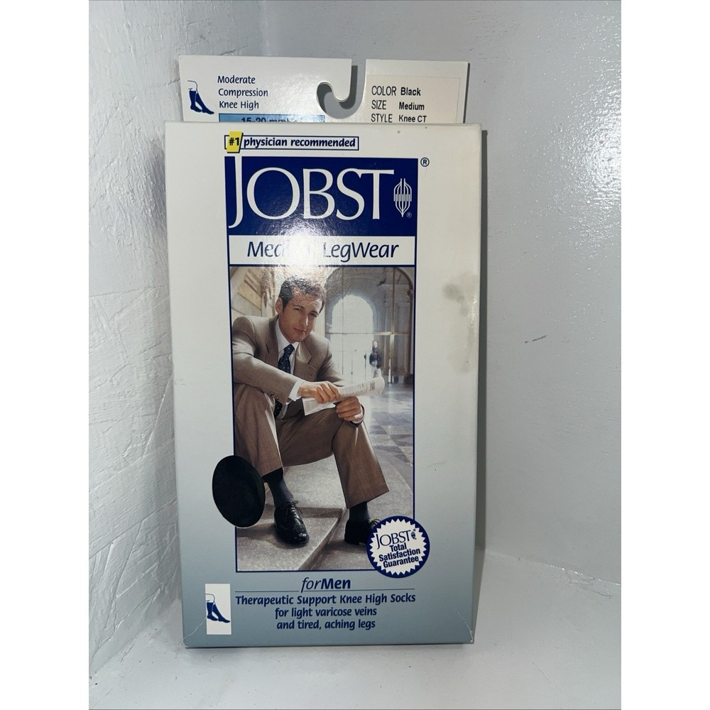 Jobst 115001 Compression Hose Knee High 15-20 mmHG Closed Toe Medium Black
